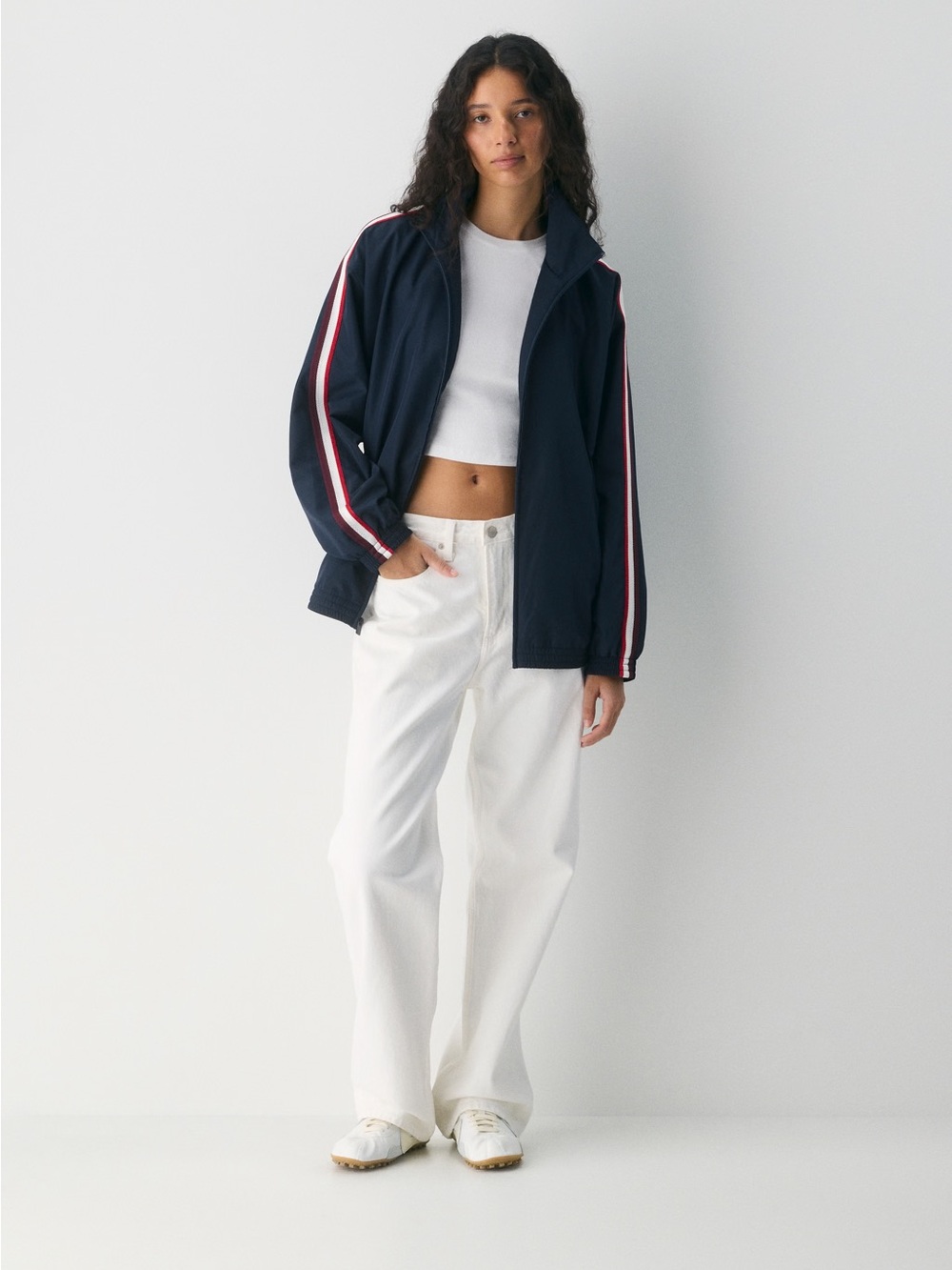 Aritzia Track Jacket - navy/red/white sz small
